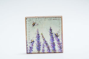 Lavender Wood Block Print